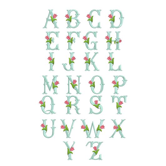 Tulip Monogram Machine Embroidery Designs by JuJu