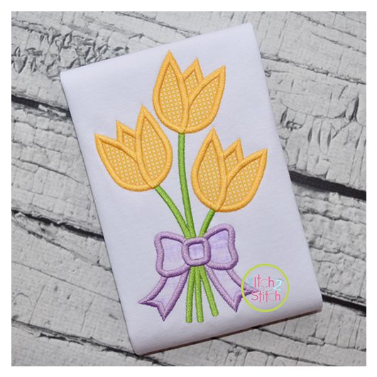 Tulip Bouquet Applique | Machine Embroidery Designs by JuJu