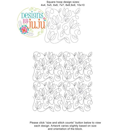 Tulips End-to-End Quilting | Machine Embroidery Designs by JuJu