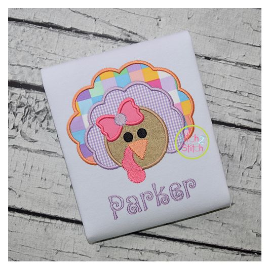 Turkey 2 Girl Applique | Machine Embroidery Designs by JuJu