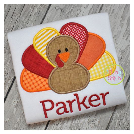 Turkey Boy Applique | Machine Embroidery Designs by JuJu