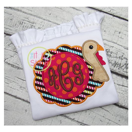 Turkey for Monogram Applique | Machine Embroidery Designs by JuJu