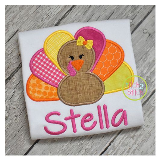 Turkey Girl Applique | Machine Embroidery Designs by JuJu