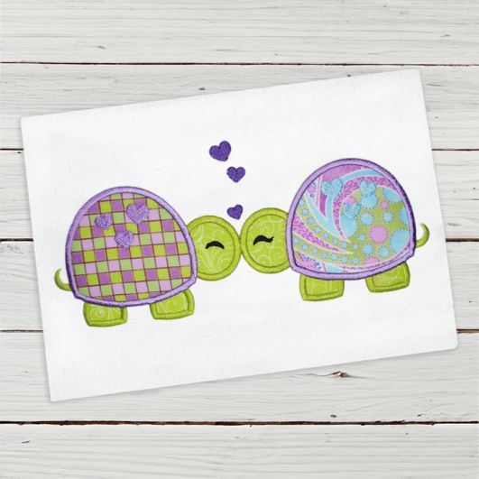 Turtle Love | Machine Embroidery Designs by JuJu