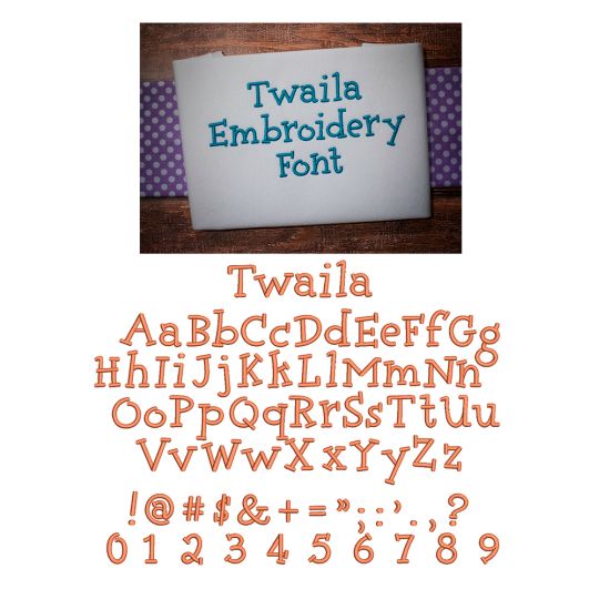Twaila Embroidery Font Machine Embroidery Designs by JuJu