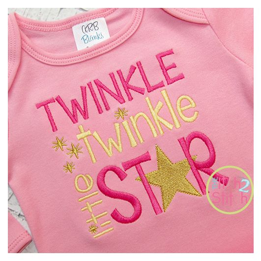 Twinkle Twinkle Little Star Embroidery | Machine Embroidery Designs by JuJu