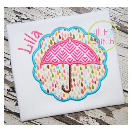Umbrella Scallop Applique | Machine Embroidery Designs by JuJu