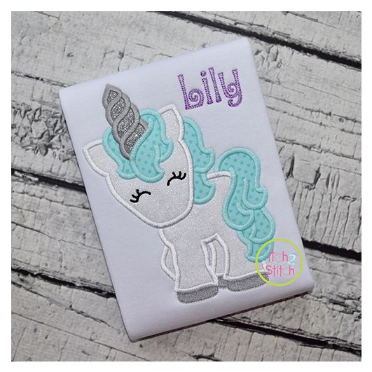 Unicorn 2 Applique | Machine Embroidery Designs by JuJu