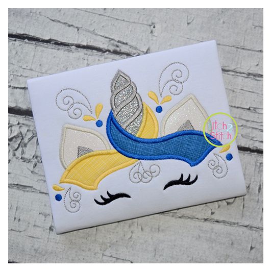 Unicorn Horn Awareness Ribbon 2 Color Applique | Machine Embroidery Designs by JuJu