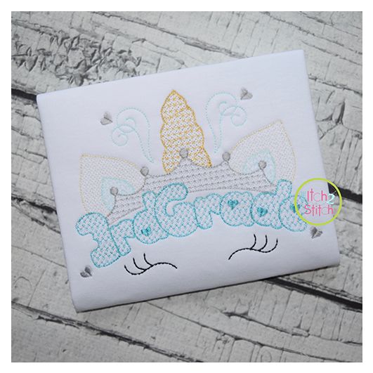 Unicorn Horn 3rd Grade Motif Embroidery | Machine Embroidery Designs by JuJu