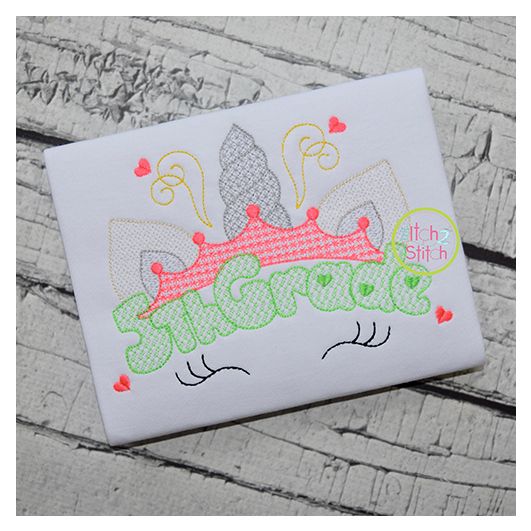 Unicorn Horn 5th Grade Motif Embroidery | Machine Embroidery Designs by JuJu