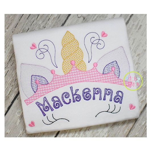Unicorn Horn Crown Motif Embroidery | Machine Embroidery Designs by JuJu