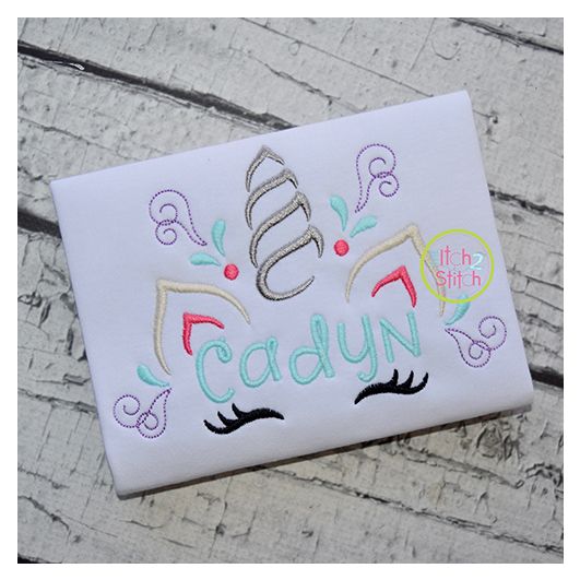 Unicorn Horn Face Embroidery | Machine Embroidery Designs by JuJu