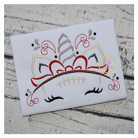 Unicorn Horn Football Embroidery | Machine Embroidery Designs by JuJu