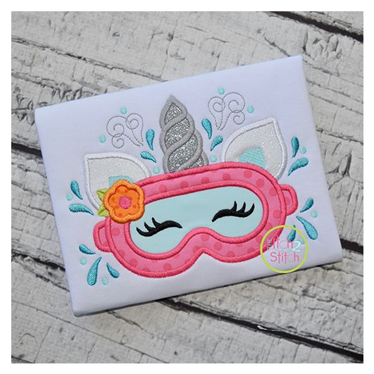 Unicorn Horn Goggles Applique | Machine Embroidery Designs by JuJu