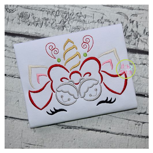 Unicorn Horn Jingle Bells Embroidery | Machine Embroidery Designs by JuJu