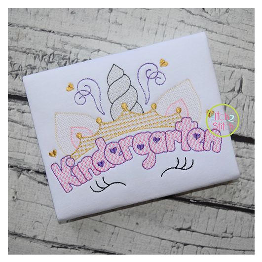 Unicorn Horn Kindergarten Motif Embroidery | Machine Embroidery Designs by JuJu