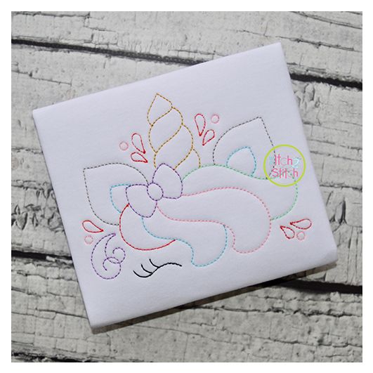 Unicorn Horn Mane Bean Embroidery | Machine Embroidery Designs by JuJu