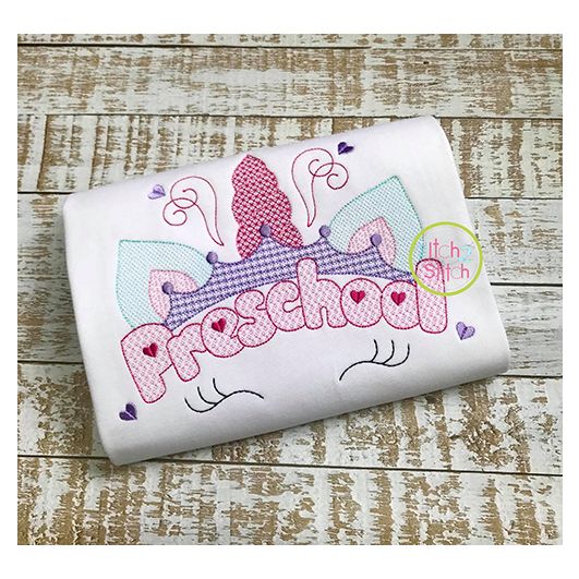 Unicorn Horn Preschool Motif Embroidery | Machine Embroidery Designs by JuJu