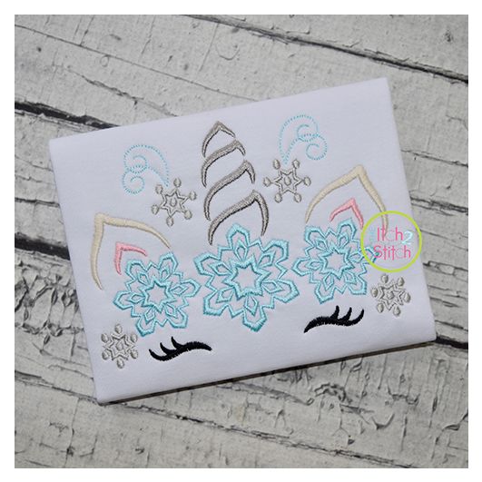 Unicorn Horn Snowflakes Embroidery | Machine Embroidery Designs by JuJu