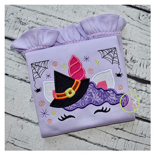 Unicorn Horn Witch Applique | Machine Embroidery Designs by JuJu