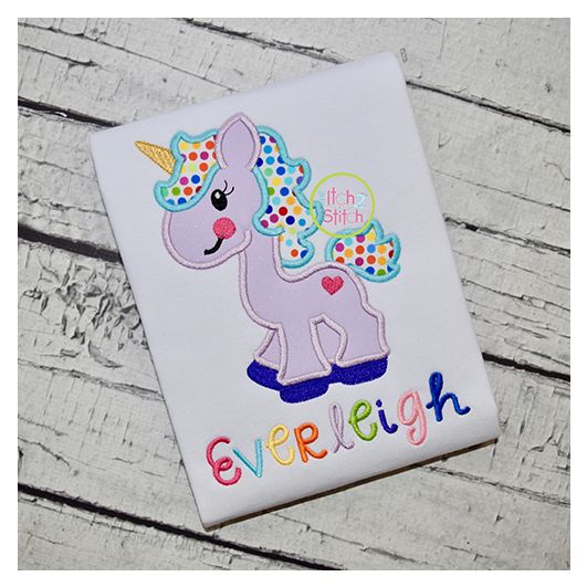 Unicorn Applique | Machine Embroidery Designs by JuJu