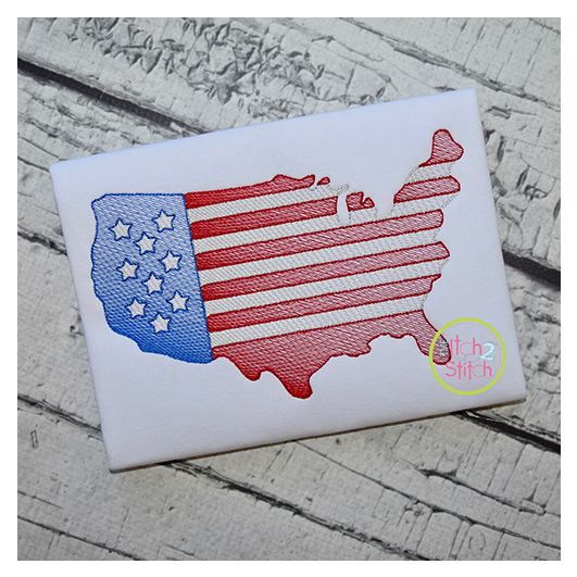 United States Sketch Embroidery | Machine Embroidery Designs by JuJu