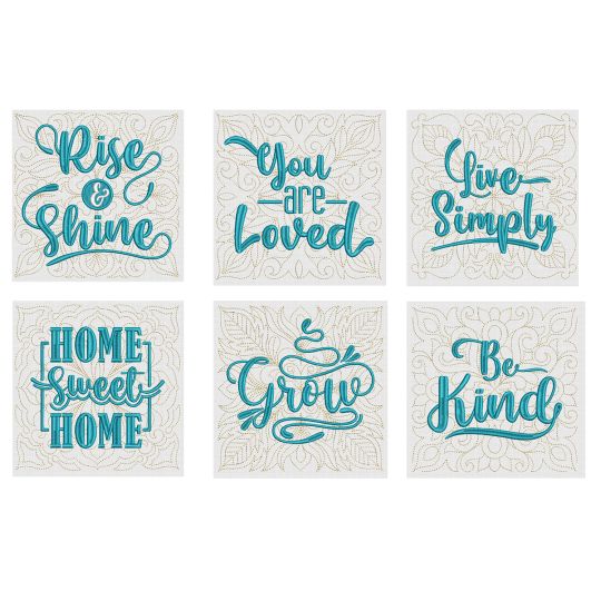 Home LIfe Quilt Blocks Machine Embroidery Designs by JuJu