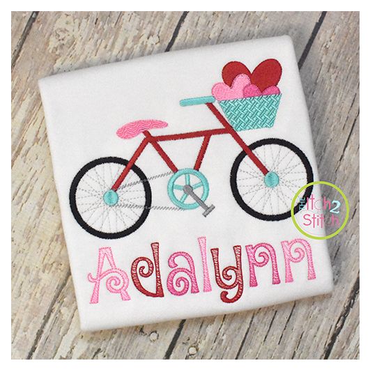Valentine Bike Embroidery | Machine Embroidery Designs by JuJu