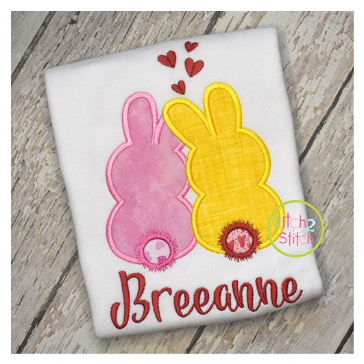 Valentine Bunnies Applique | Machine Embroidery Designs by JuJu