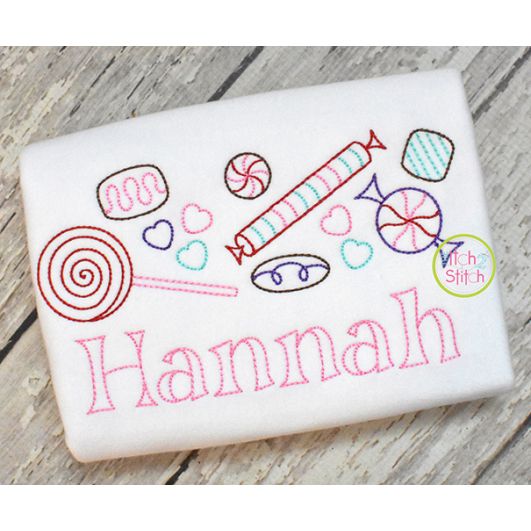 Valentine Candy Border Bean Embroidery | Machine Embroidery Designs by JuJu