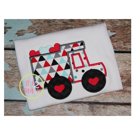 Valentine Truck Applique | Machine Embroidery Designs by JuJu