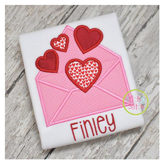 Valentine Envelope Applique | Machine Embroidery Designs by JuJu