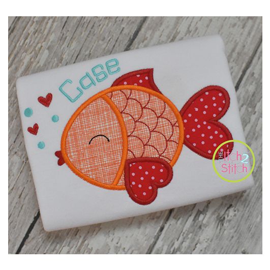 Valentine Fish Applique | Machine Embroidery Designs by JuJu