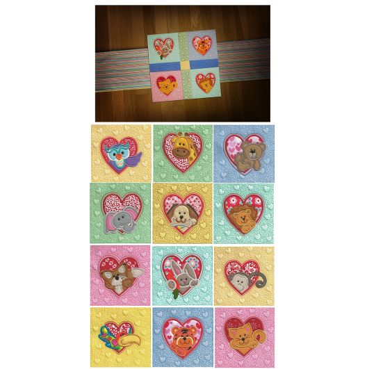 Valentine Heart Peekers Applique and Quilt Blocks