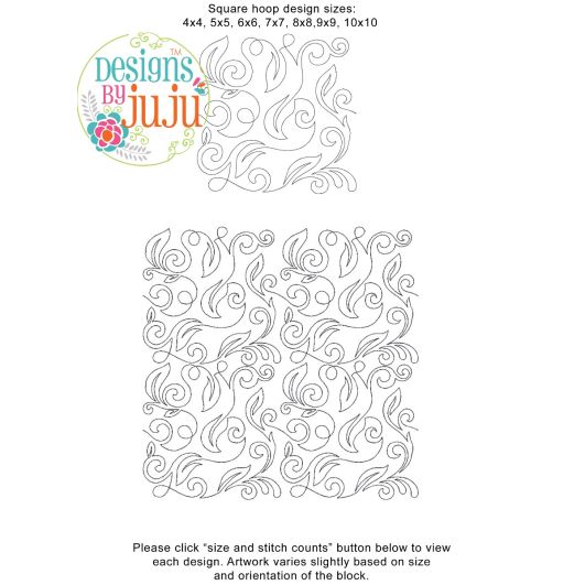 Vine 1 End-to-End Quilting | Machine Embroidery Designs by JuJu