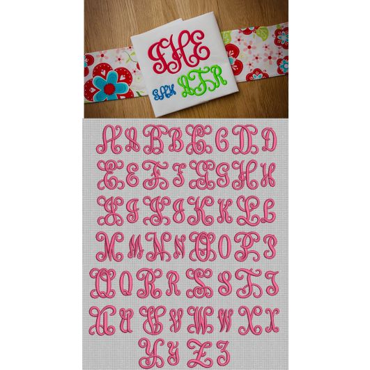 Vine Interlocking Monogram Machine Embroidery Designs by JuJu