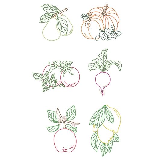 Vintage Produce Machine Embroidery Designs by JuJu