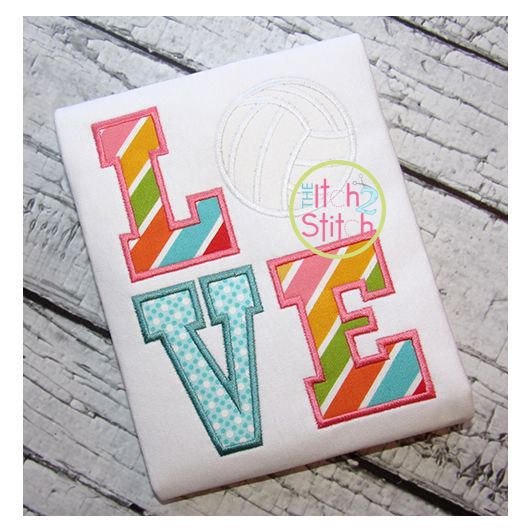 Volleyball LOVE Applique | Machine Embroidery Designs by JuJu