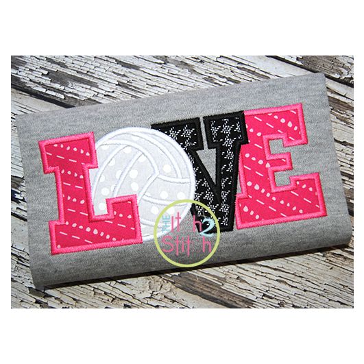 Volleyball Love 2 Applique | Machine Embroidery Designs by JuJu