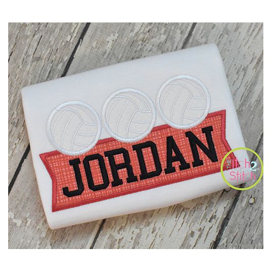 Volleyball Trio Banner Applique Design | Machine Embroidery Designs by JuJu