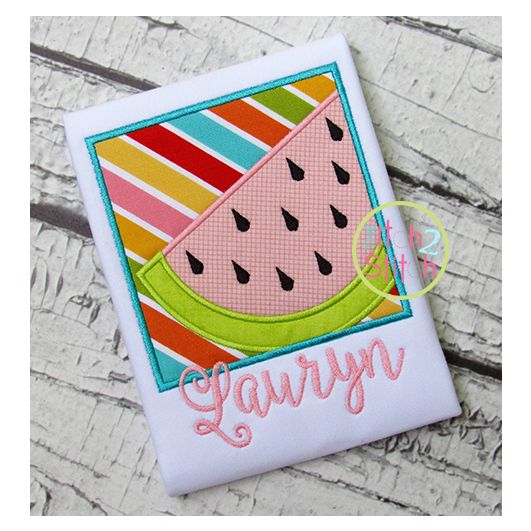 Watermelon Box Applique | Machine Embroidery Designs by JuJu