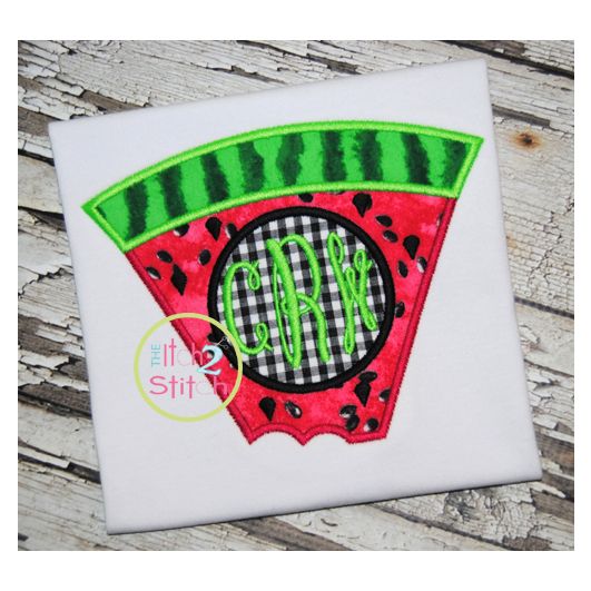 Watermelon Monogram Applique | Machine Embroidery Designs by JuJu