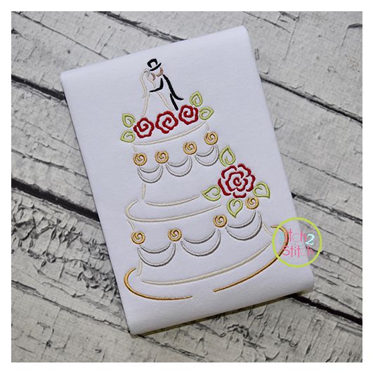 Wedding Cake Embroidery | Machine Embroidery Designs by JuJu