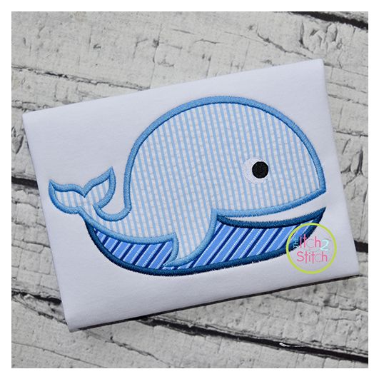 Whale 2 Applique | Machine Embroidery Designs by JuJu