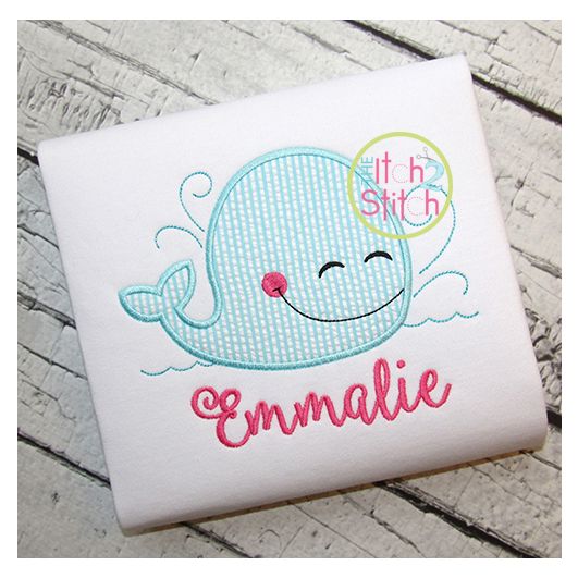 Whale 3 Applique | Machine Embroidery Designs by JuJu
