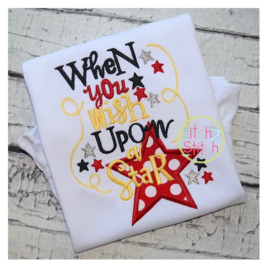 When You Wish Upon A Star Applique | Machine Embroidery Designs by JuJu