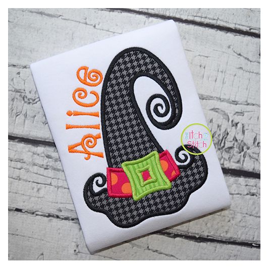 Whimsical Witch Hat Applique | Machine Embroidery Designs by JuJu