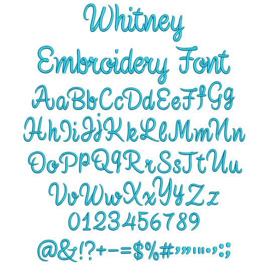 Whitney Embroidery Font | Machine Embroidery Designs by JuJu