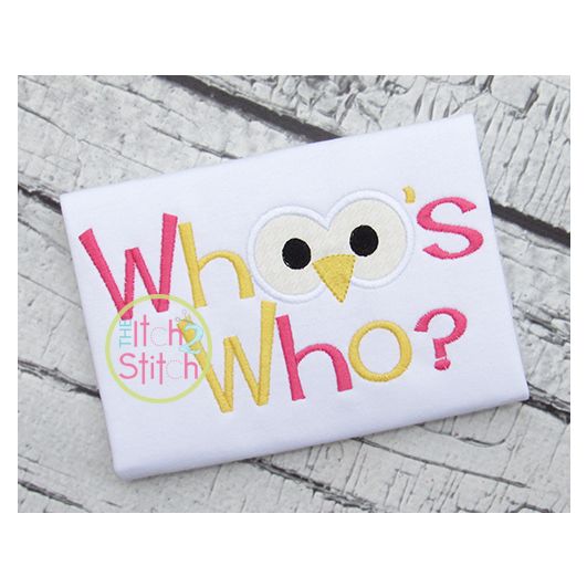 Whoos Who Applique | Machine Embroidery Designs by JuJu